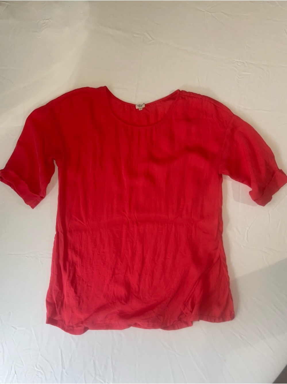 Wilfred Pink Loose Short-Sleeve Scoop Neck Blouse